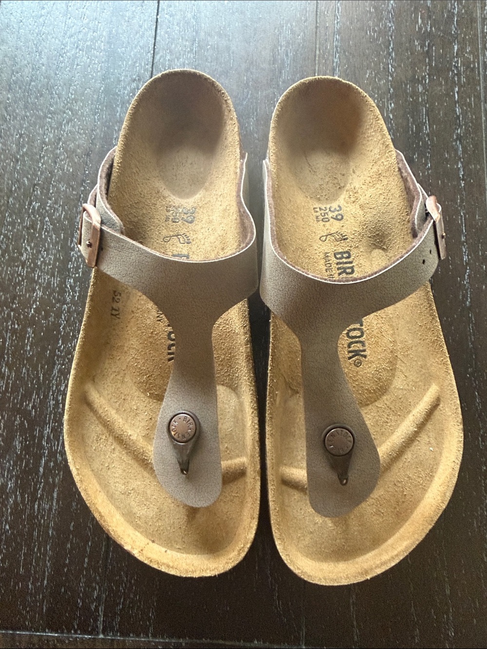 Birkenstock Taupe Gizeh Style Thong Sandals